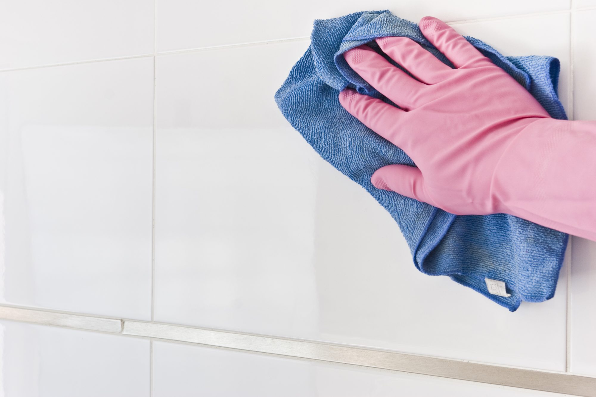cleaning bathroom